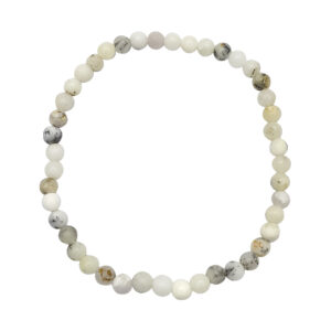 White Opal Beads Elastic Bracelet