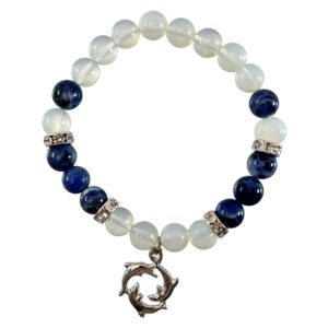 Opalite & Sodalite Braclet with Dolphin Charm