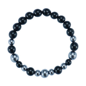 Terahertz & Black Tourmaline Bracelet (8-8.5 mm Beads)