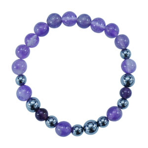 Amethyst & Terahertz Bracelet (8-8.5 mm)