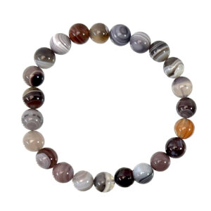 Botswana Agate Beads Bracelet (8-8.5 mm) 7.15-7.25"