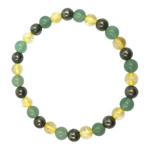 Pyrite, Citrine and Green Aventurine Bracelet (6-6.5 mm)