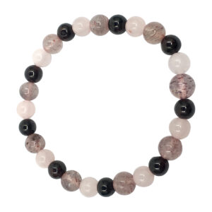 Garnet, Rose Quartz and Strawberry Quartz Bracelet (6-6.5 mm)