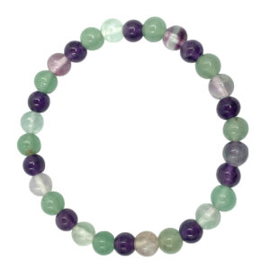 Fluorite, Amethyst & Green Aventurine Beads Bracelet ( 6-6.5 mm)