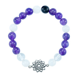 Amethyst Bracelet with Crown Chakra Charm
