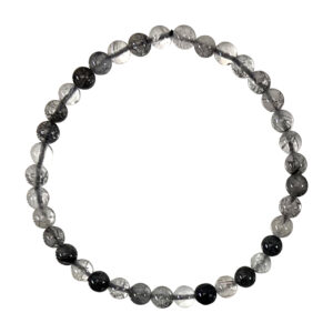 Quartz with Black Toumaline Rutile Bracelet (5-7 mm)