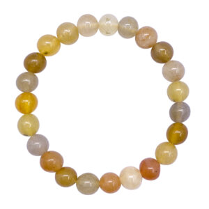 Golden Silk Jade Beads Bracelet (8-8.5 mm)