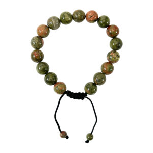 Unakite Beads Adjustable Bracelet (10 mm)