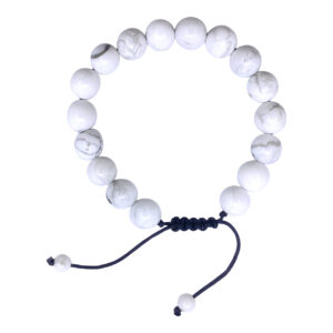 Howlite Beads Adjustable Bracelet (10 mm)