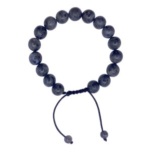 Larvikite Beads Adjustable Bracelet (10 mm)