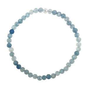 Faceted Aquamarine Beads Bracelet (4 mm)
