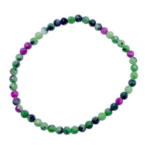 Faceted Ruby Zoisite Beads Bracelet (4 mm)