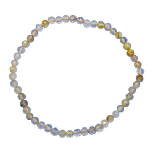 Faceted Rutilated Quartz Beads Bracelet (3-4 mm)