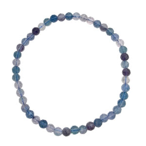 Blue Fluorite Faceted Stone Beads Bracelet