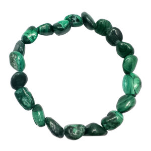 Polished Malachite Tumbled Stones Elastic Bracelet
