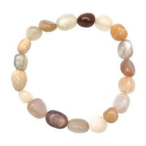 Multi Moonstone Tumbled Stones Elastic Bracelet