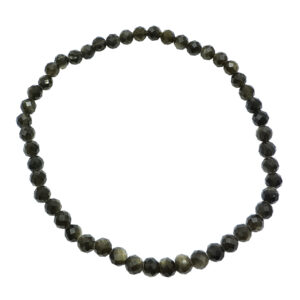 Golden Sheen Obsidian Faceted Stones Beads Bracelet