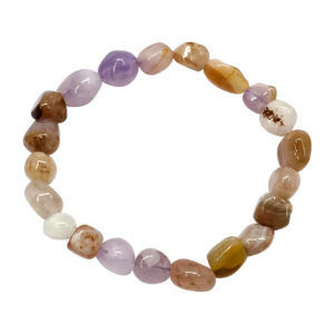 Amethyst in Agate Tumbled Stones Bracelet