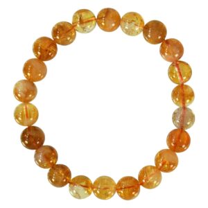 Polished Citrine Beads Elastic Bracelet