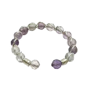 Fluorite Faceted Stones Adjustable Ring