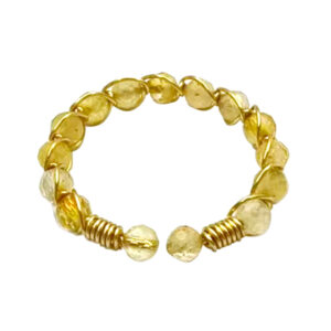 Citrine Faceted Stones Adjustable Ring