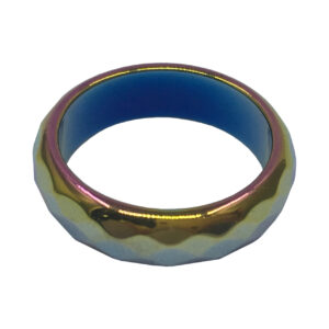 Non-Magnetic Rainbow Hematite Ring Size 9
