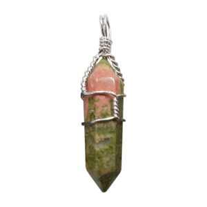 Unakite Wire Wrap Pendant (Pack of 5)