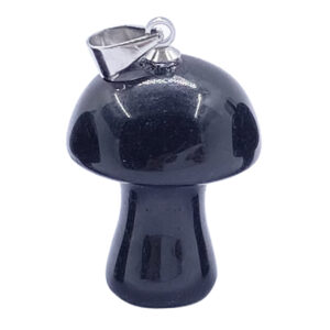 Black Obsidian Mushroom Pendant (Pack of 6)