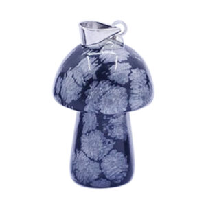 Snowflakes Obsidian Mushroom Pendant (Pack of 6)