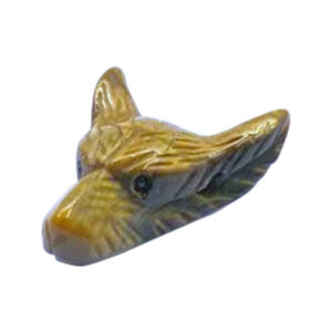 Tiger Eye Wolf Pendant with 2 mm Hole
