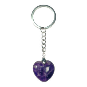 Amethyst Puffed Heart Keychain
