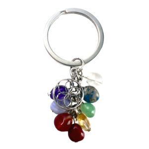 Chakra Nuggets Keychain with Flower of Life Charm