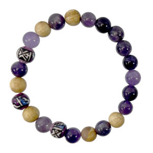 Palo Santo and Amethyst Elastic Bracelet