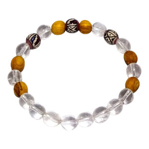 Palo Santo and Crystal Quartz Elastic Bracelet