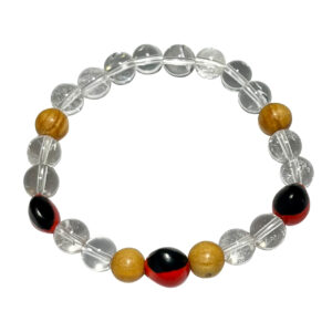Huayruro Crystal Quartz & Palo Santo Bracelet