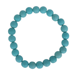 Indian Synt. Turquoise Elastic Bracelet (7-8 mm) 7.15-7.25"