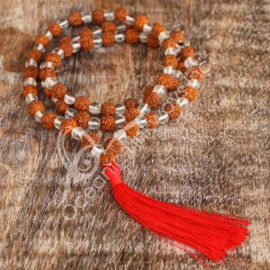 Rudraksha & Crystal Quartz Japamala