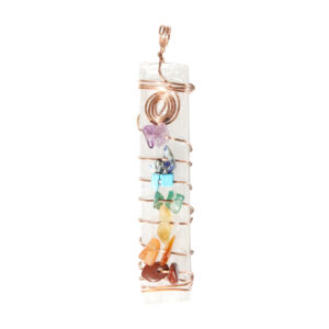 Selenite Pendant with Chakra Chips Stones