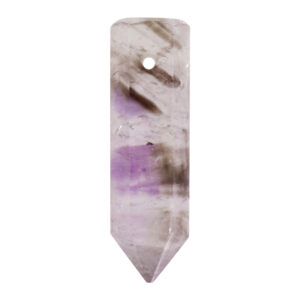 Amethyst 6 Polished sides Point pendant with 2 mm hole