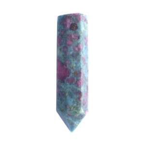 Blue Kyanite with Ruby Point Pendant with 2 mm Hole