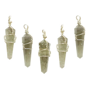 Prasiolite Wire Wrap Pendant (Pack of 5)