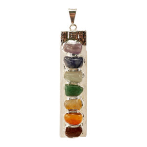 Selenite Pendant with Chakra Stones
