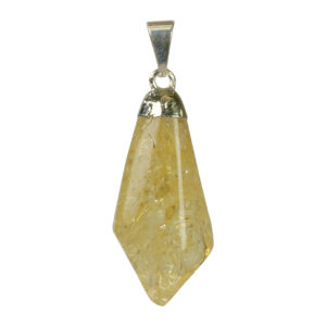 Citrine Diamond Shape Pendant 0.75-1.25"