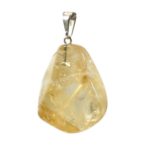 Polished Citrine Slice Pendant 1-1.5"