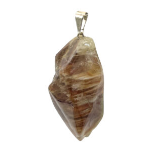 Polished Amphibole Quartz Tumbled Stone Pendant