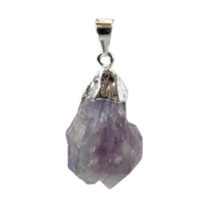 Amethyst Rough Plated AB Point Pendant with Cap 1.25-1.75"