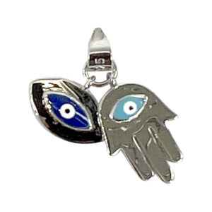 Evil Eye and Hand of Fatima Sterling Silver Pendant