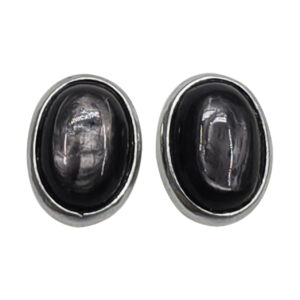 Hypersthene Sterling Silver Oval Stud Earrings