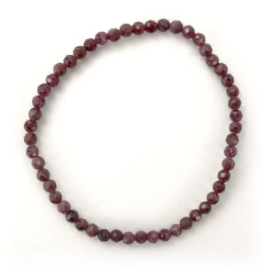 Faceted Ruby Beads Bracelet (3-4 mm)