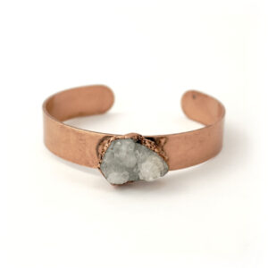 Crystal Quartz Cluster Coper Plated Brass Bracelet